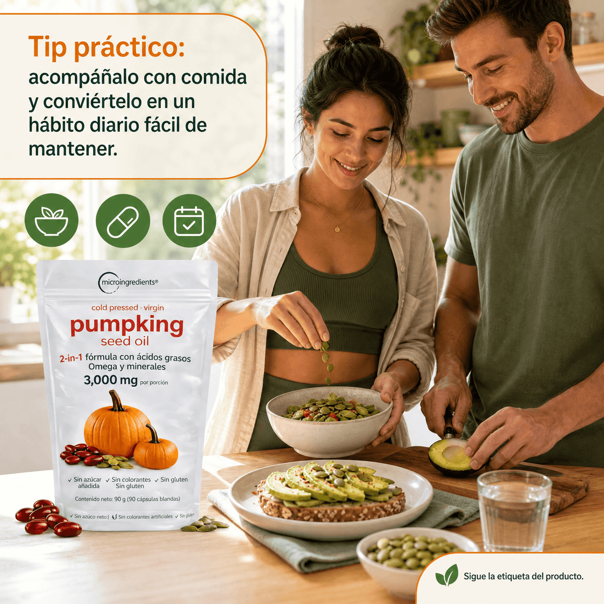 Aceite de Semilla de Calabaza con Palma Enana – 90 Cápsulas