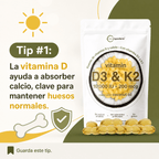Vitamina D3 + K2 con Aceite de Coco – 90 Cápsulas