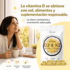 Vitamina D3 + K2 con Aceite de Coco – 90 Cápsulas